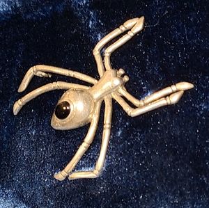 Vintage Sterling silver and onyx spider